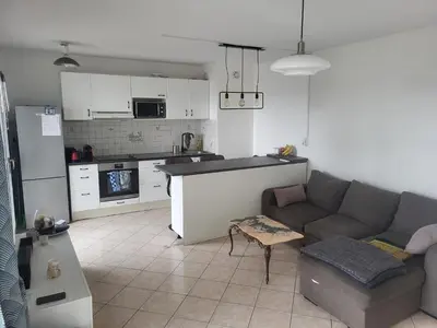 Cuisine ou kitchenette dans l'établissement Cosy95